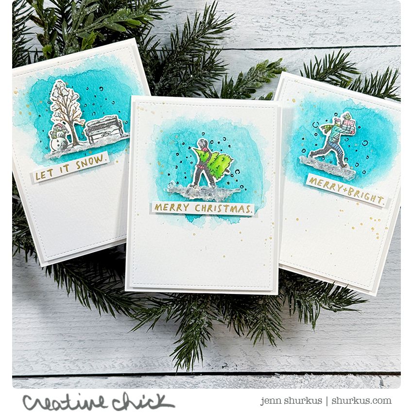 Tim Holtz Holiday Sketchbook Stamps with Simon Says Stamp Dies Bundle setho25 Christmas Cards