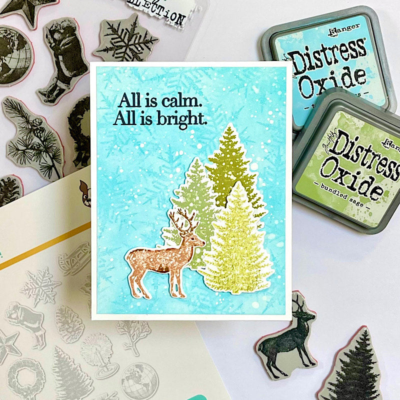 Tim Holtz Holiday Things Stamps with Simon Says Stamp Dies Bundle setht25 Christmas Card | color-code:ALT01