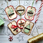 Tim Holtz Holiday Things Stamps with Simon Says Stamp Dies Bundle setht25 Christmas Tags