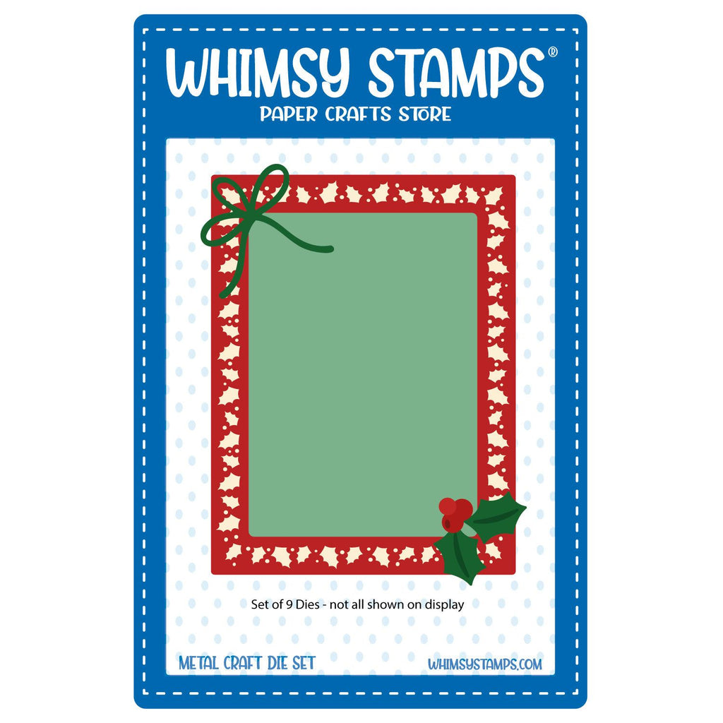 Whimsy Stamps Holly Frame Dies wsd317a
