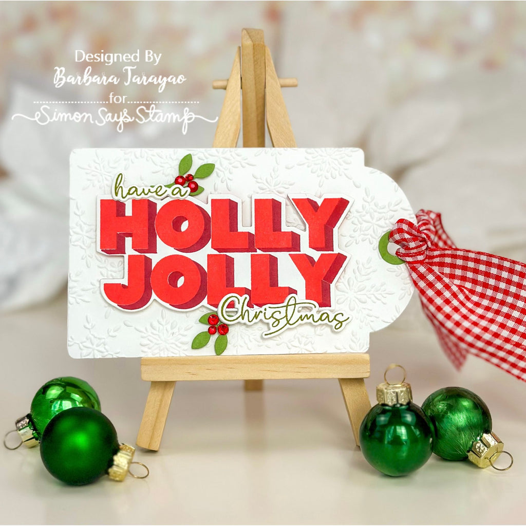 Simon Says Clear Stamps Holly Jolly 3295msc And Everything Nice Christmas Tag