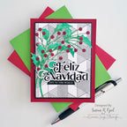 Simon Says Stamp Holly Sprigs Wafer Die s874 Stamptember Christmas Card
