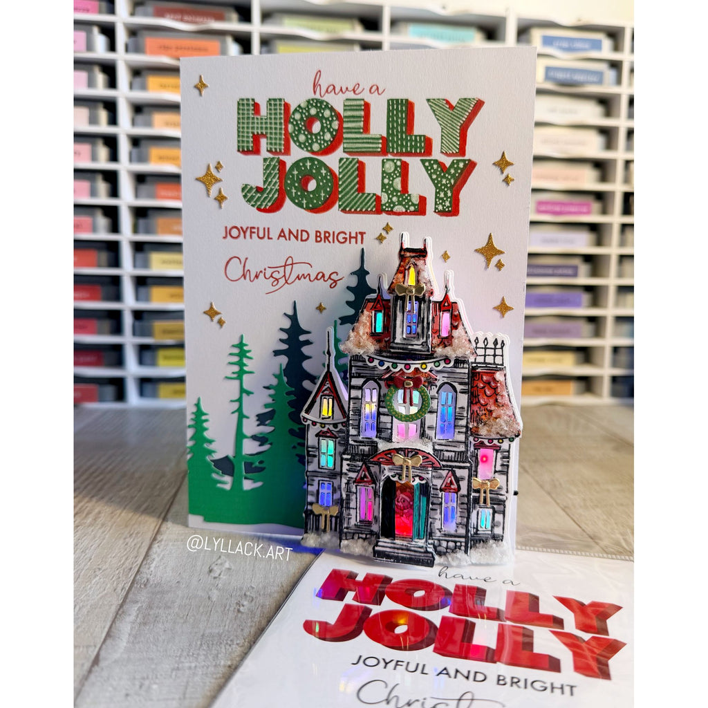 Simon Says Stamps and Dies Holly Jolly set1095hj And Everything Nice Christmas Card