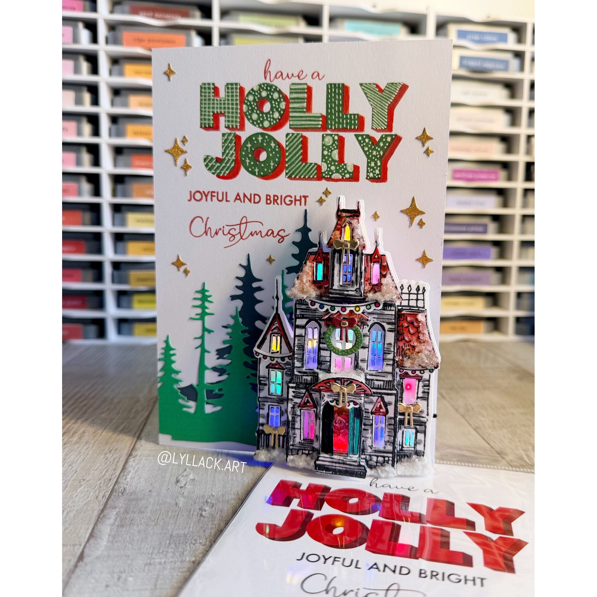 Simon Says Stamps and Dies Holly Jolly set1095hj And Everything Nice Christmas Card