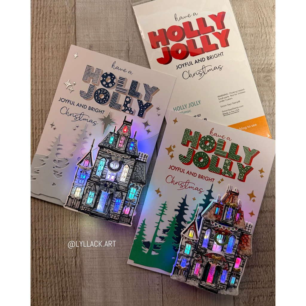 Tim Holtz Sketch Manor Stamps with Simon Says Stamp Dies Bundle setsm25 Christmas Cards