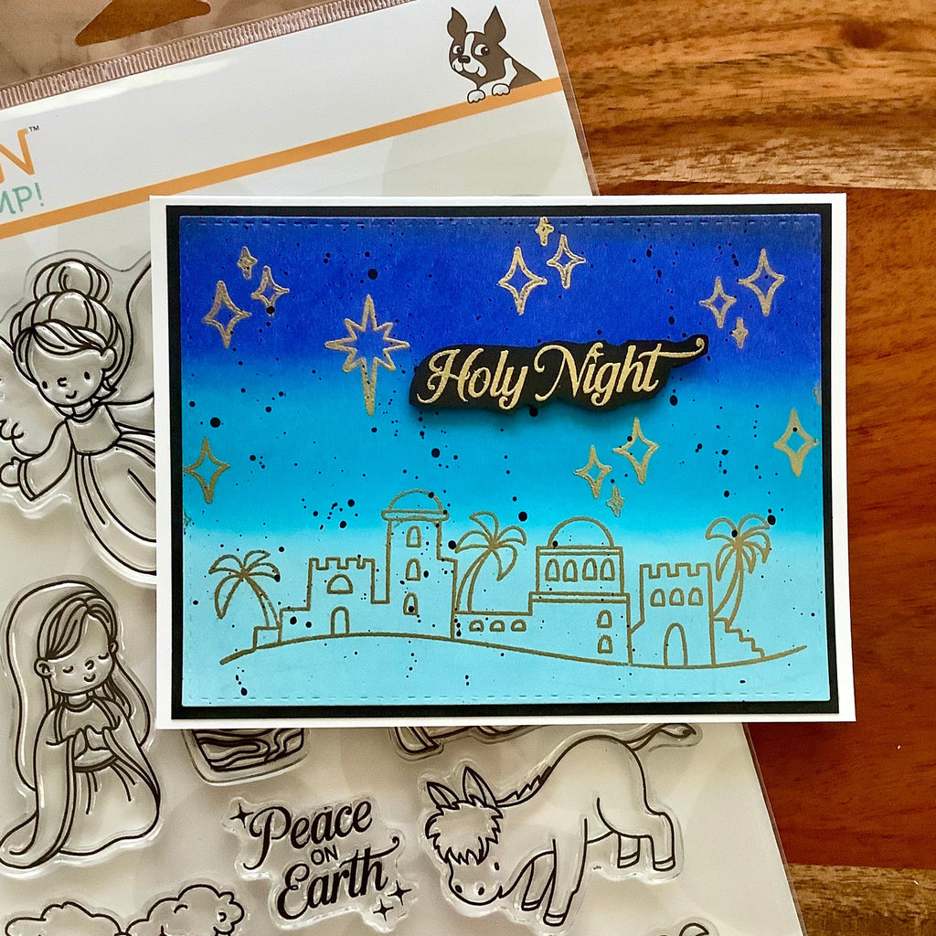 Simon Says Clear Stamps Holy Night 2341ssc And Everything Nice Christmas Card