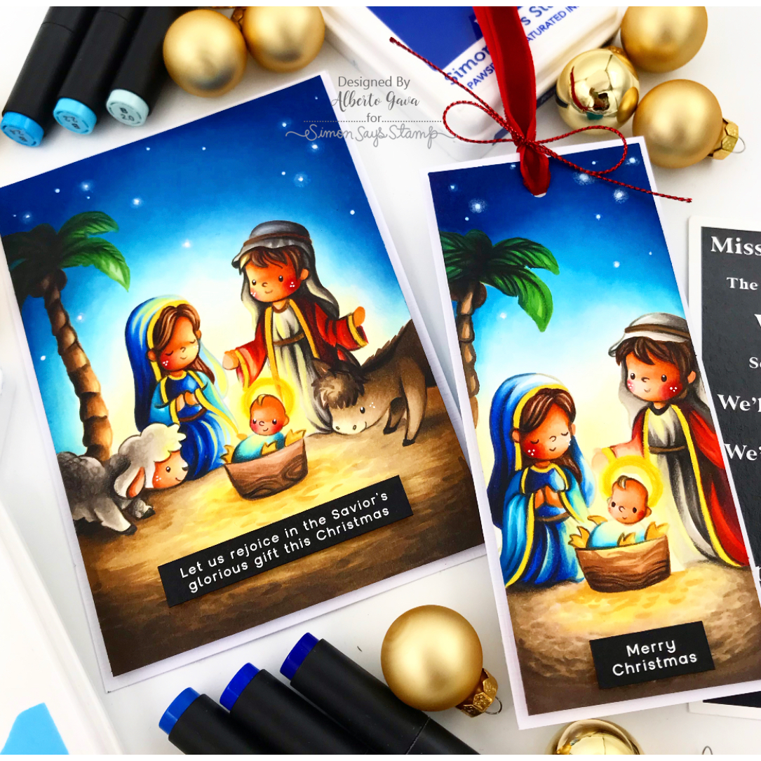 Simon Says Stamps and Dies Holy Night set1090hn And Everything Nice Christmas Card and Tag | color-code:ALT03