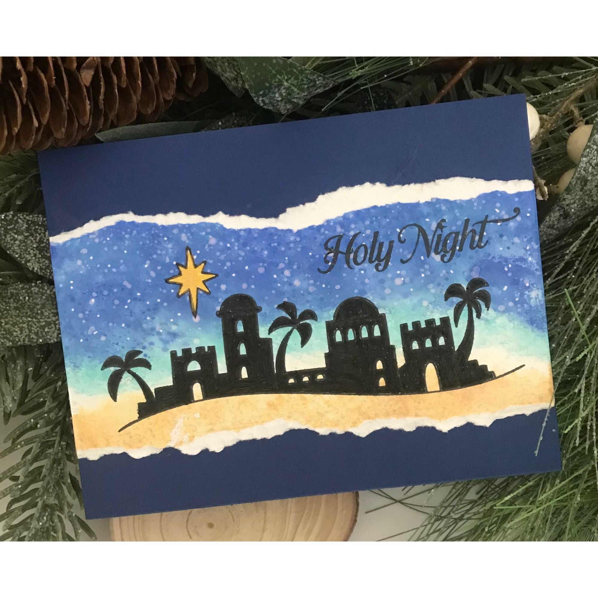 Simon Says Stamps and Dies Holy Night set1090hn And Everything Nice Christmas Card