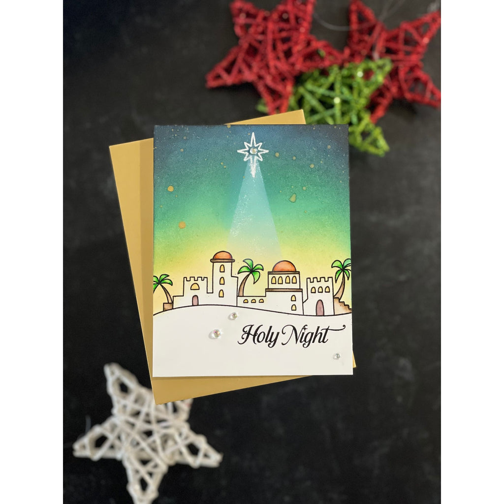Simon Says Stamps and Dies Holy Night set1090hn And Everything Nice Christmas Card