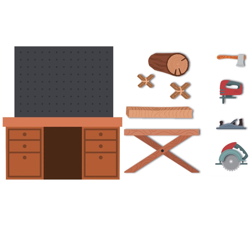 Honey Bee Lovely Layers Pegboard Desk And Woodworking Dies Bundle