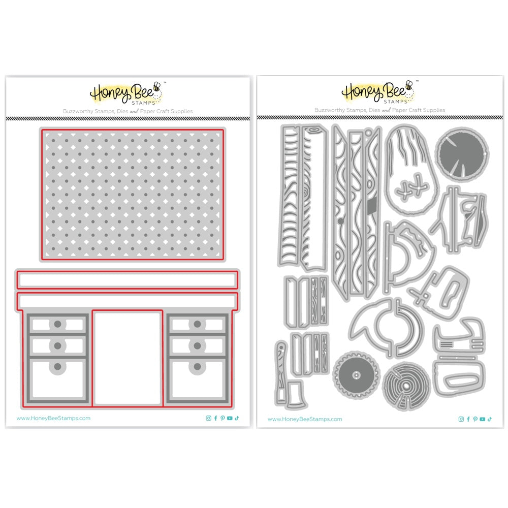 Honey Bee Lovely Layers Pegboard Desk And Woodworking Dies Bundle