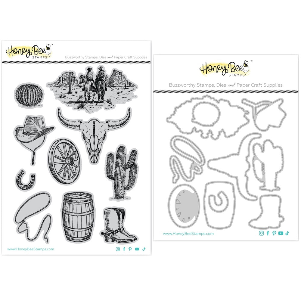 Honey Bee On The Range Cling Stamps And Dies Bundle