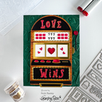 Honey Bee Aces 3D Embossing Folder hbef-023 Love Wins Card
