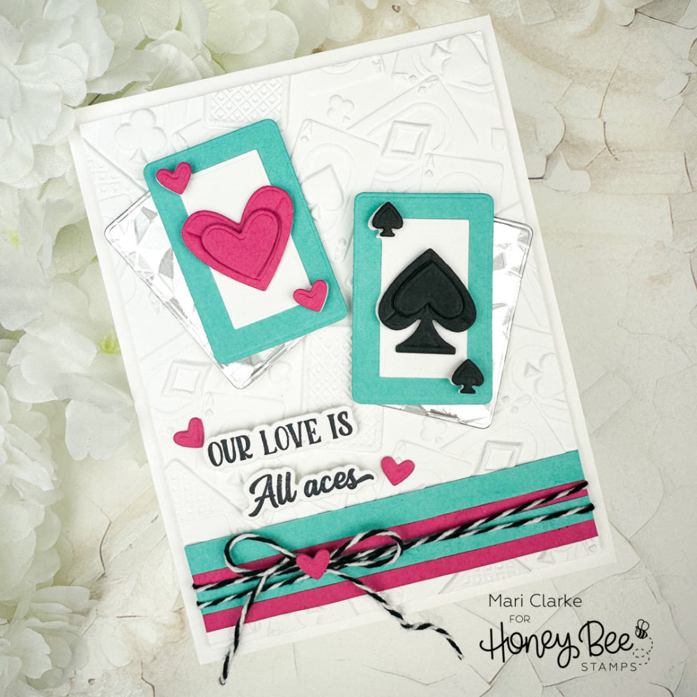 Honey Bee Aces 3D Embossing Folder hbef-023 Our Love Card
