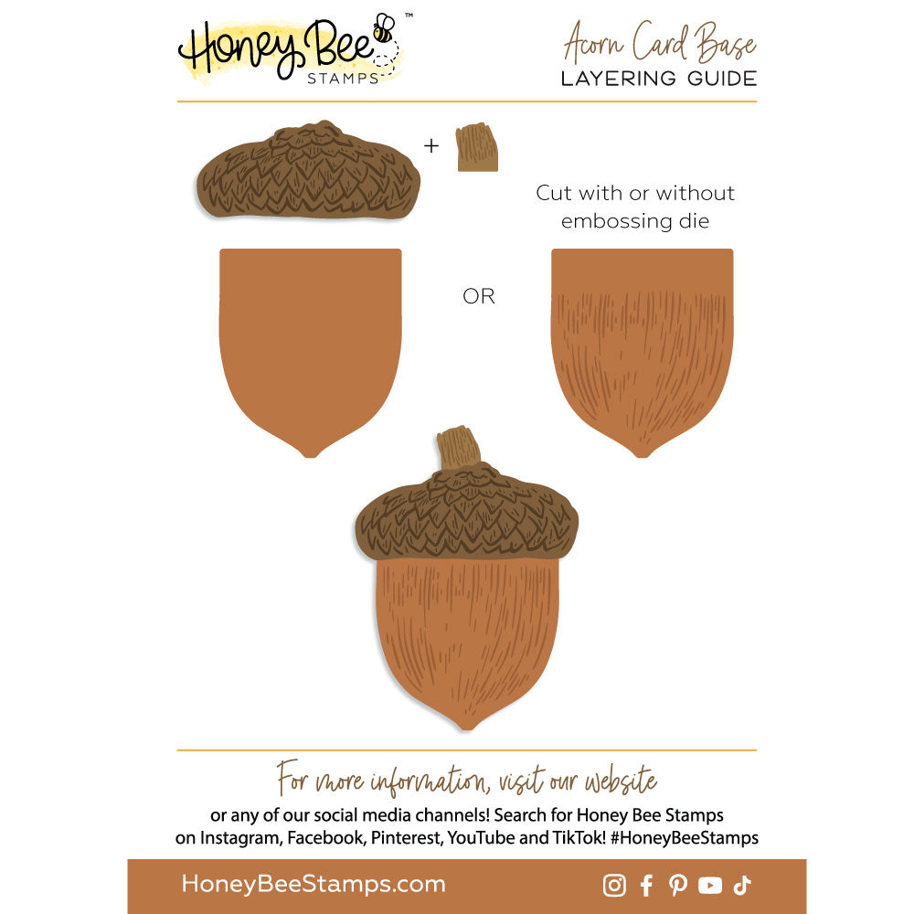Honey Bee Acorn Card Base Dies hbds-acrncb Product View