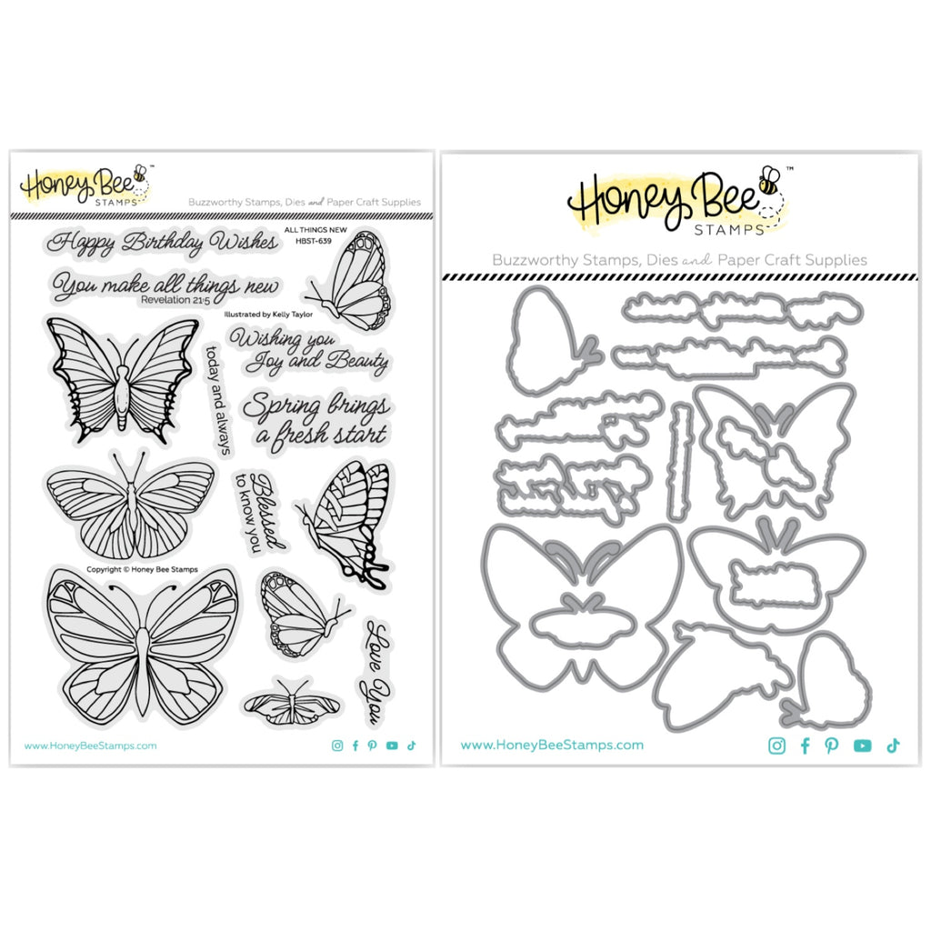 Honey Bee All Things New Stamps And Dies Bundle
