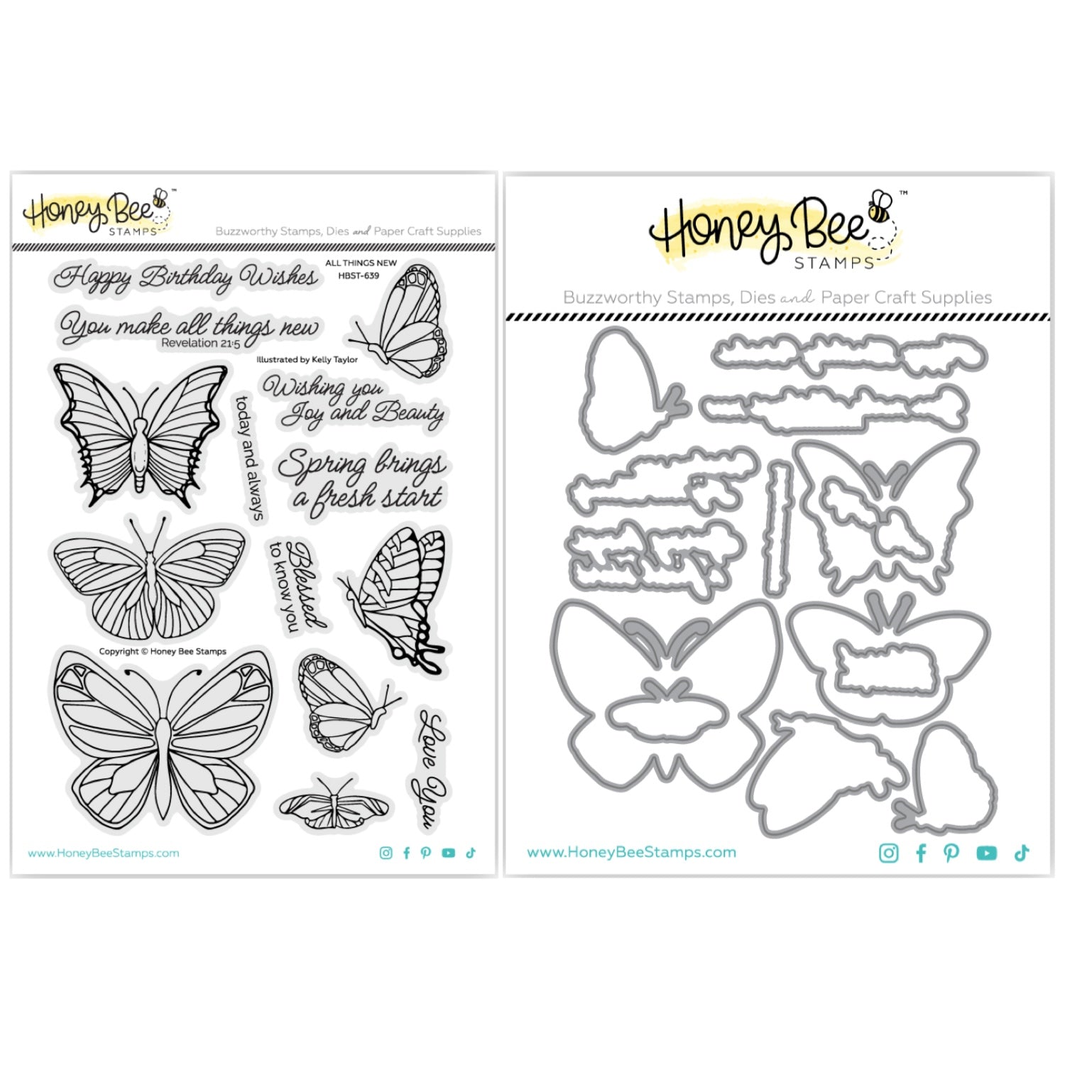 Honey Bee All Things New Stamps And Dies Bundle