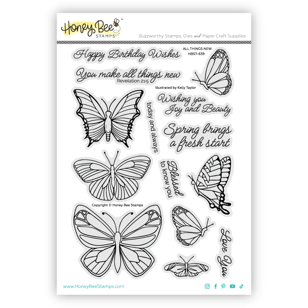 Honey Bee All Things New Stamps And Dies Bundle Clear Stamps