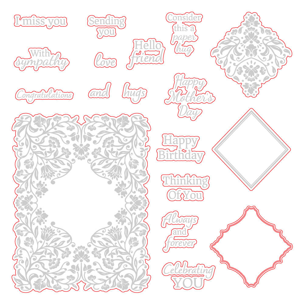 Honey Bee Always And Forever Stamps And Dies Bundle Wafer Outlines