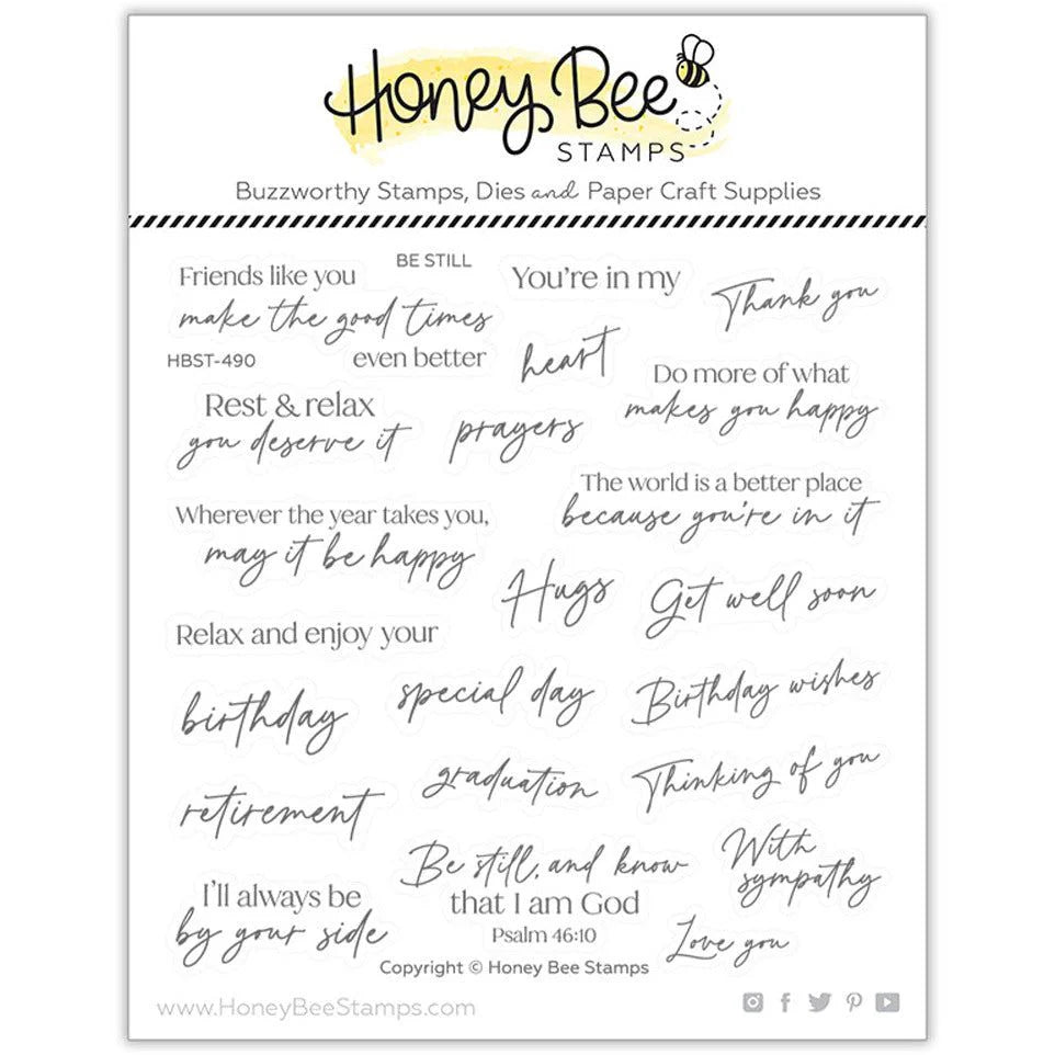 Honey Bee Be Still Clear Stamps And Dies Bundle hbst-490 Clear Stamp Set