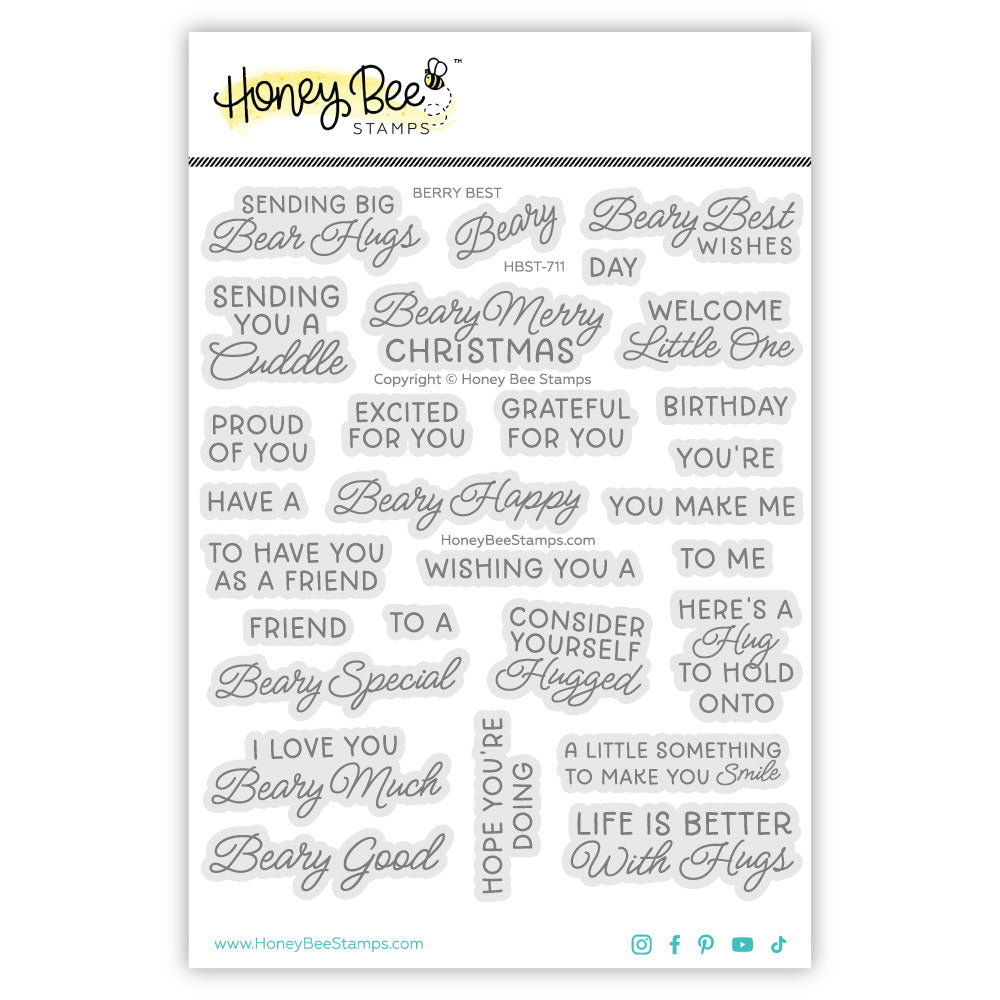 Honey Bee Beary Best Clear Stamps And Dies Bundle HBST-711 packaged