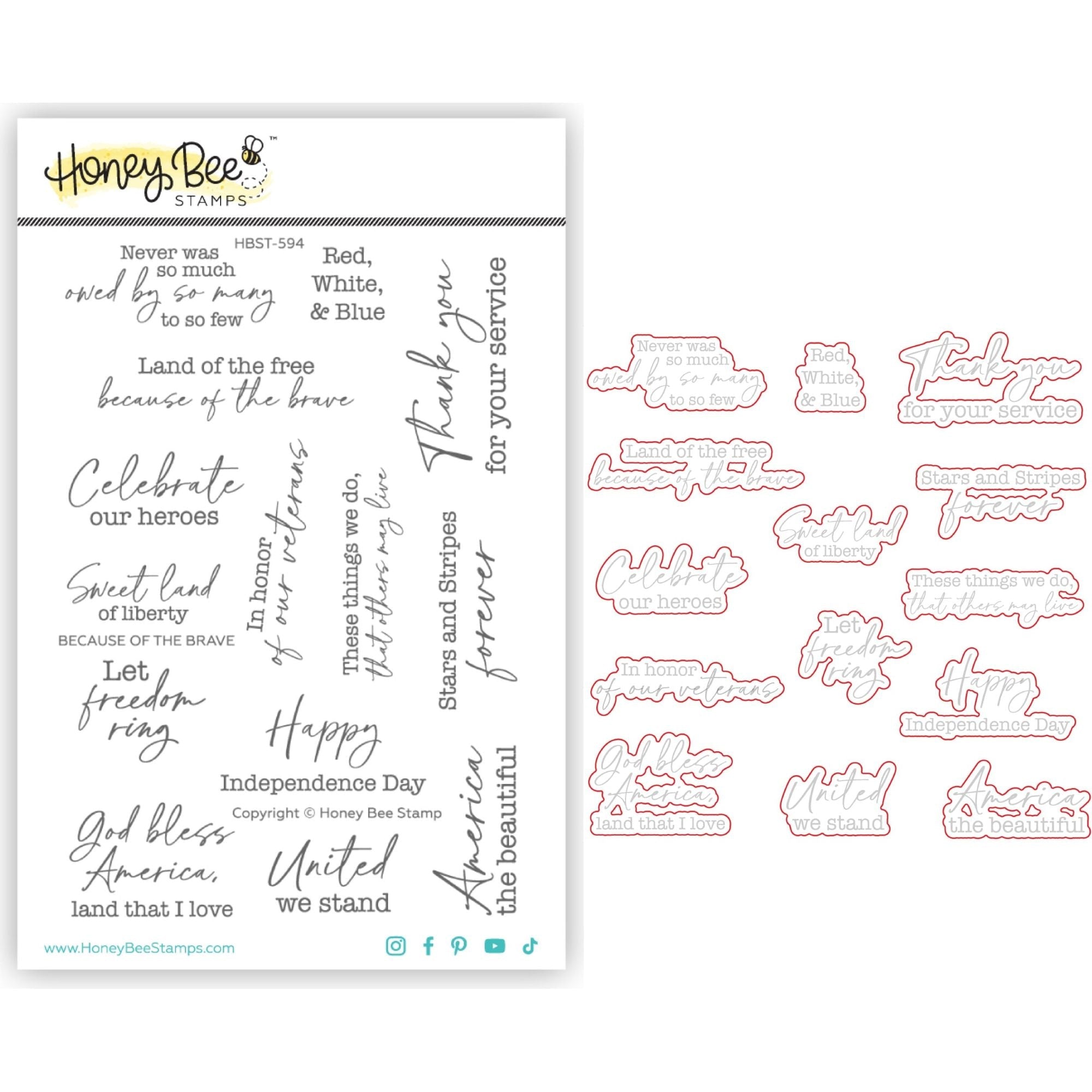 Honey Bee Because Of The Brave Stamp And Die Bundle