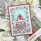 Honey Bee Believe In The Magic Clear Stamp hbst-625 Christmas Snow Globe Card | color-code:ALT01