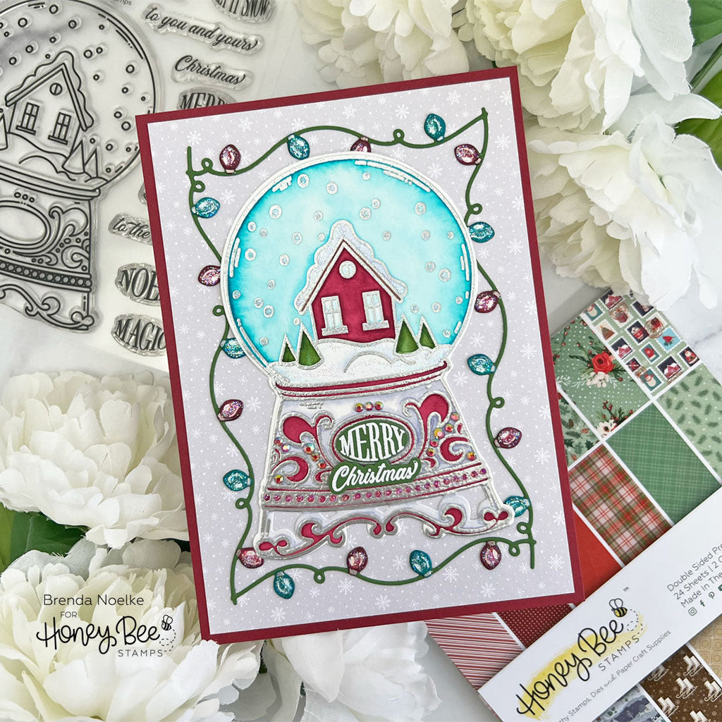 Honey Bee Believe In The Magic Dies hbds-625 Christmas Snow Globe Card | color-code:ALT01