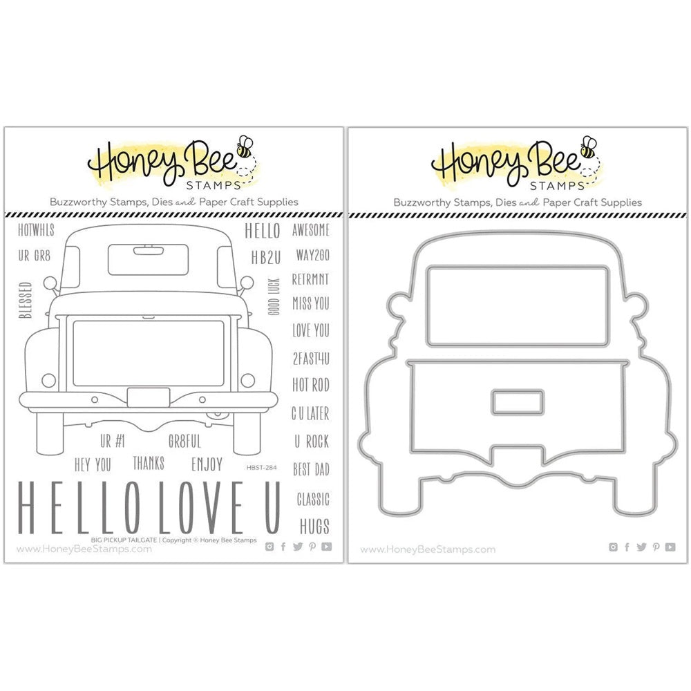 Honey Bee Big Pickup Tailgate Clear Stamps And Dies Bundle