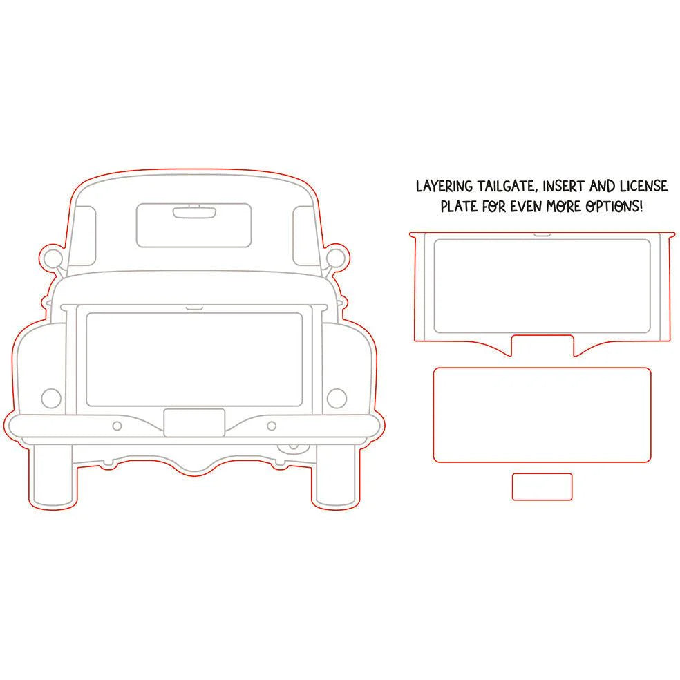 Honey Bee Big Pickup Tailgate Clear Stamps And Dies Bundle Layering Options for Tailgate and License Plate