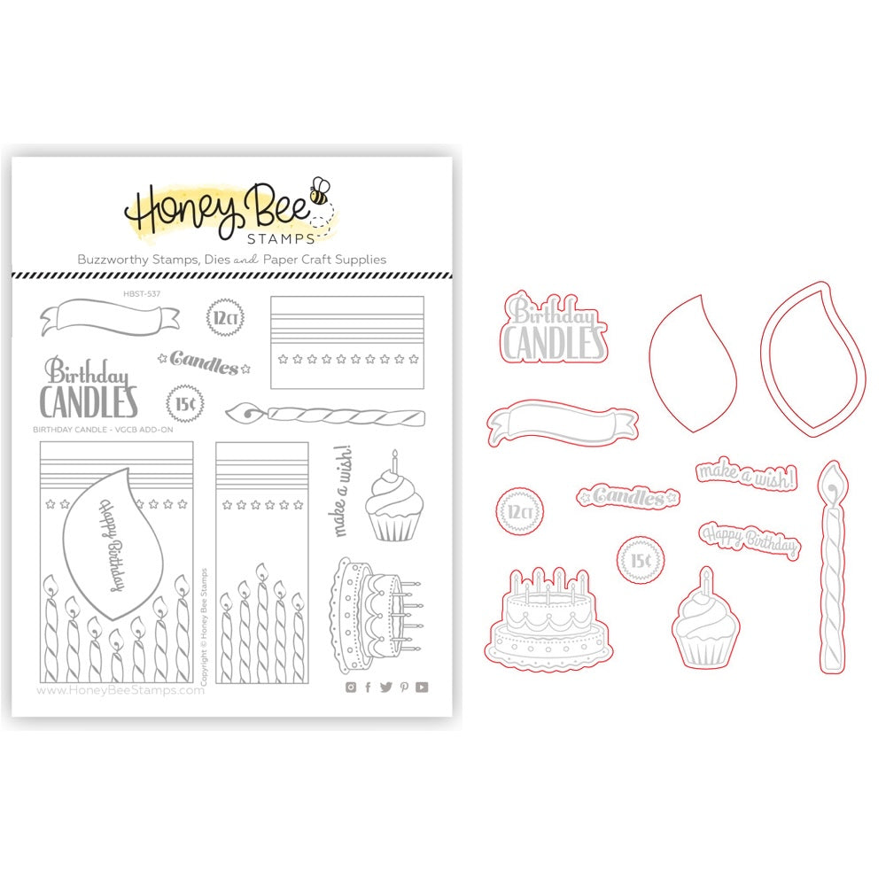 Honey Bee Birthday Candle VGCB Stamps And Dies Bundle