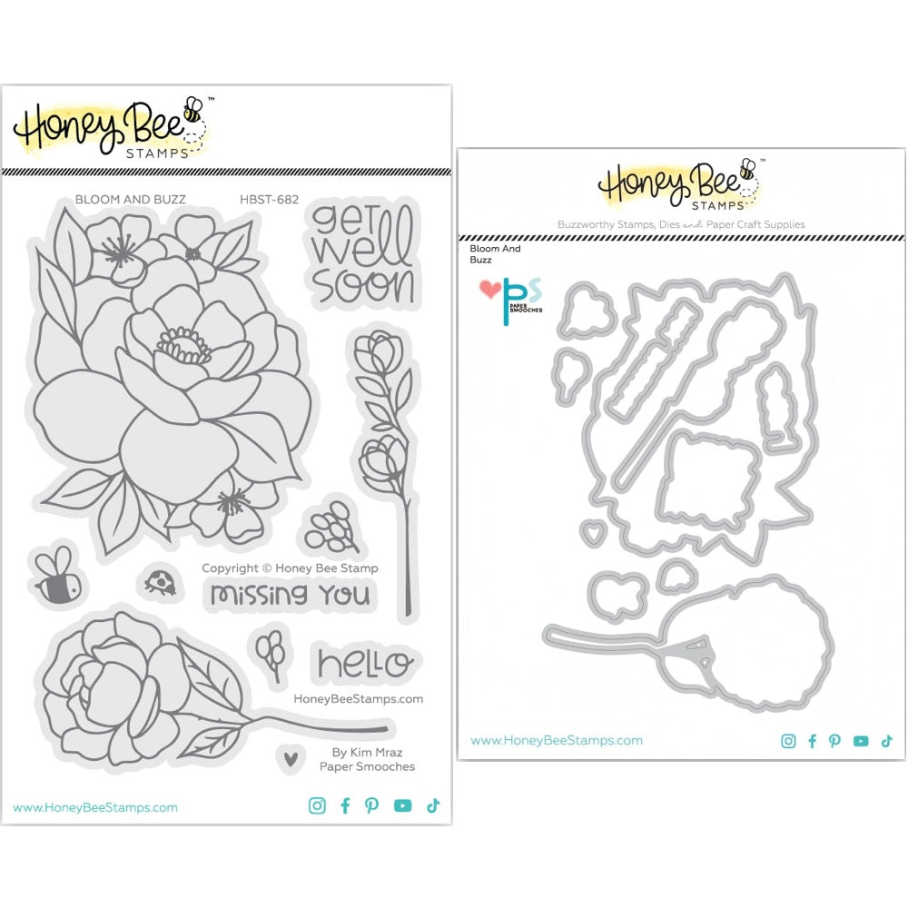 Honey Bee Bloom And Buzz Clear Stamps And Dies Bundle