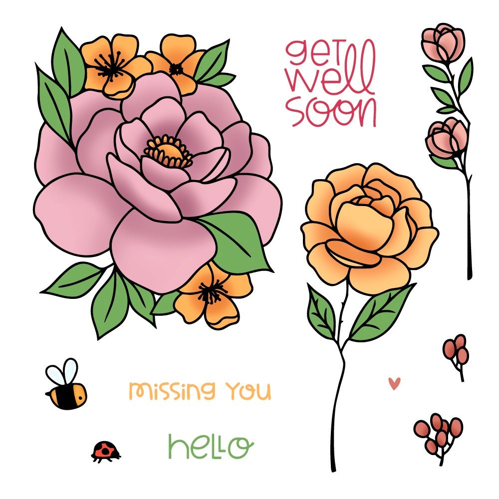 Honey Bee Bloom And Buzz Clear Stamps hbst-682