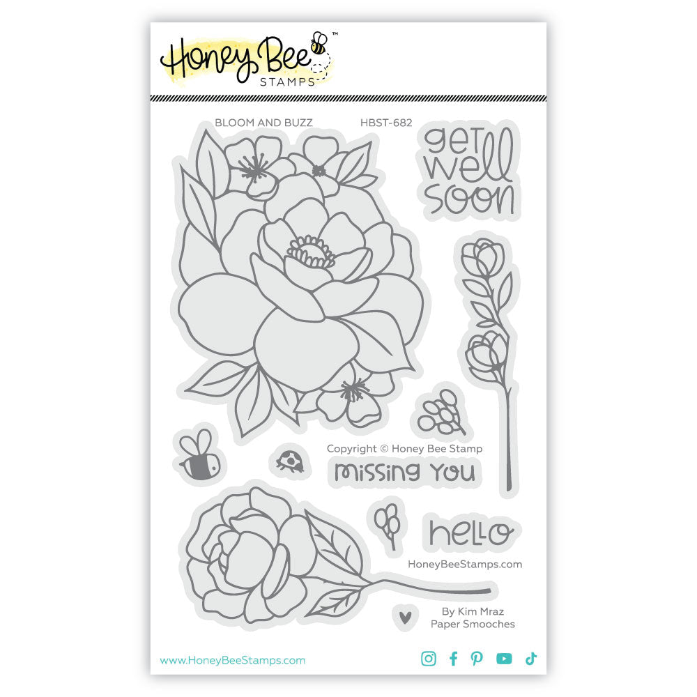 Honey Bee Bloom And Buzz Clear Stamps hbst-682 Product Image