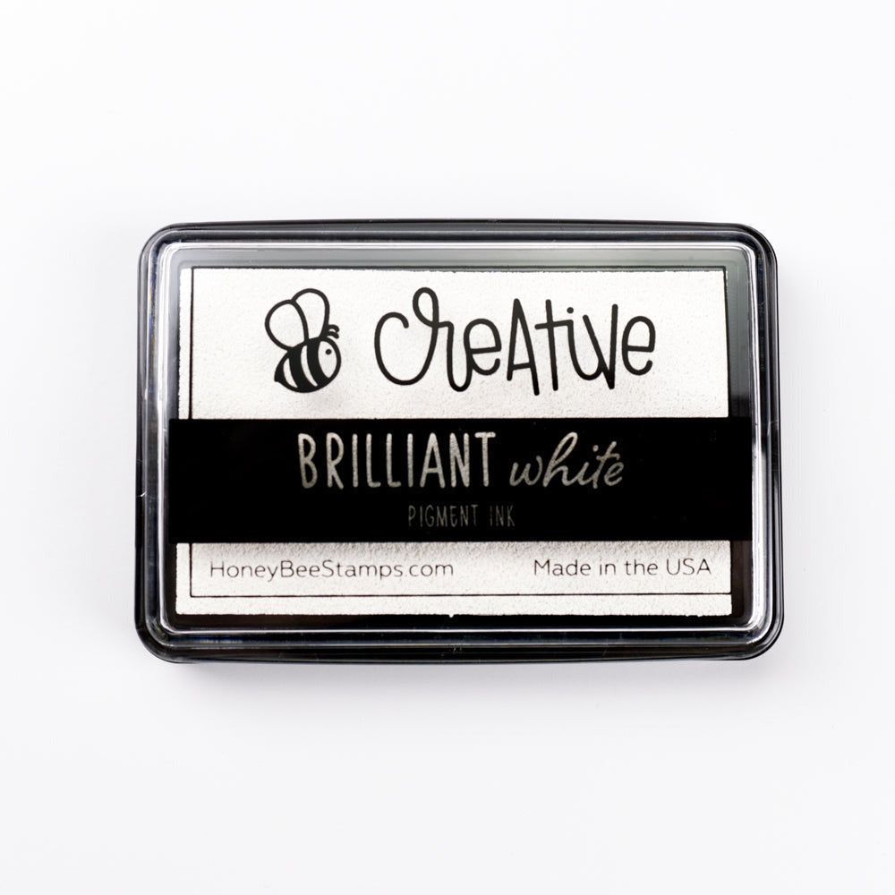 Honey Bee Brilliant White Pigment Ink Pad hbink-brwt