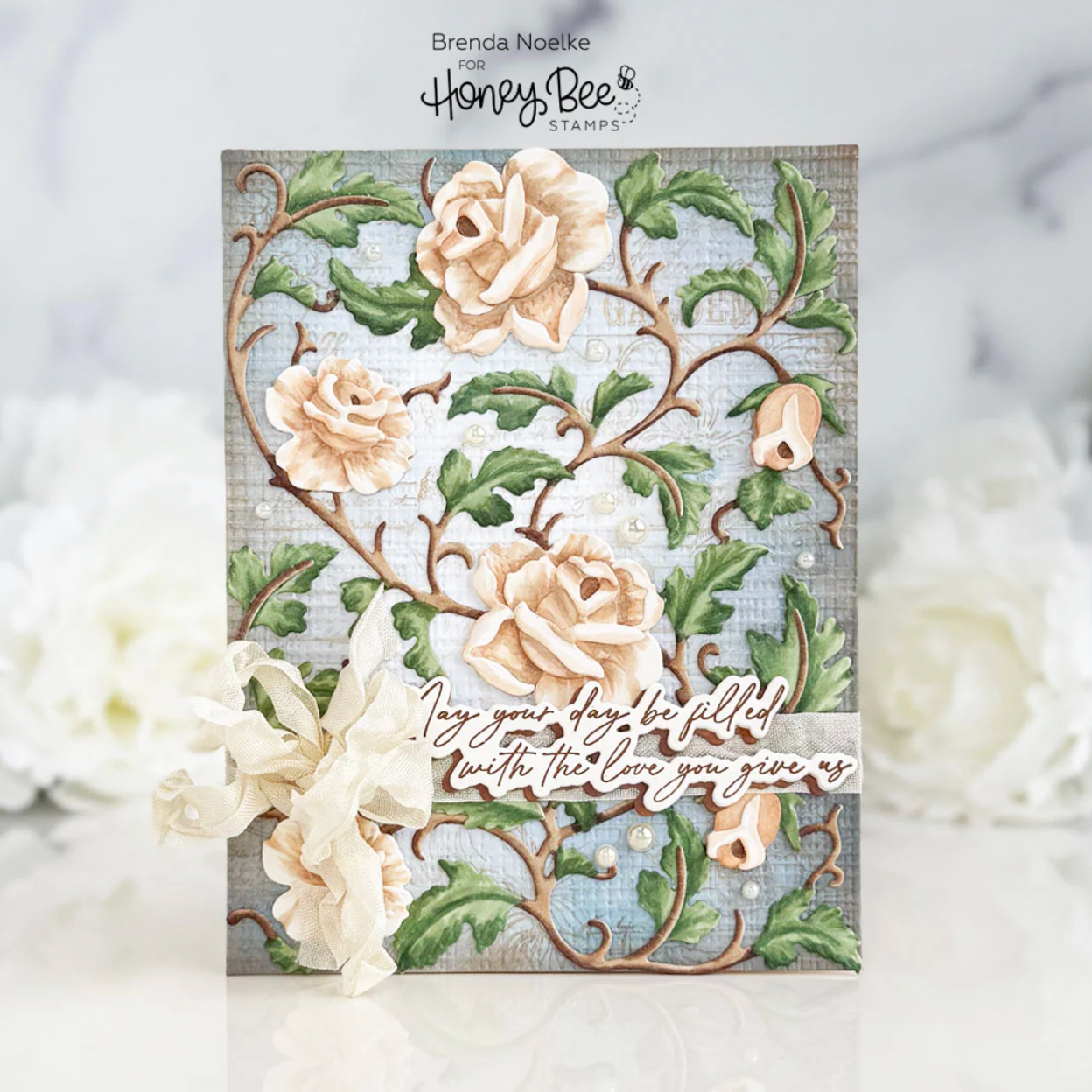 Honey Bee Burlap 3D Embossing Folder hbef-010 Mother’s Day Card | color-code:ALT02