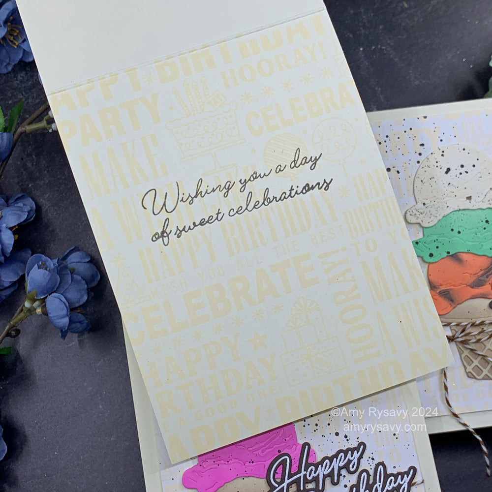 Honey Bee Celebrate Background Clear Stamps hbst-528 Ice Cream Cards | color-code:ALT01