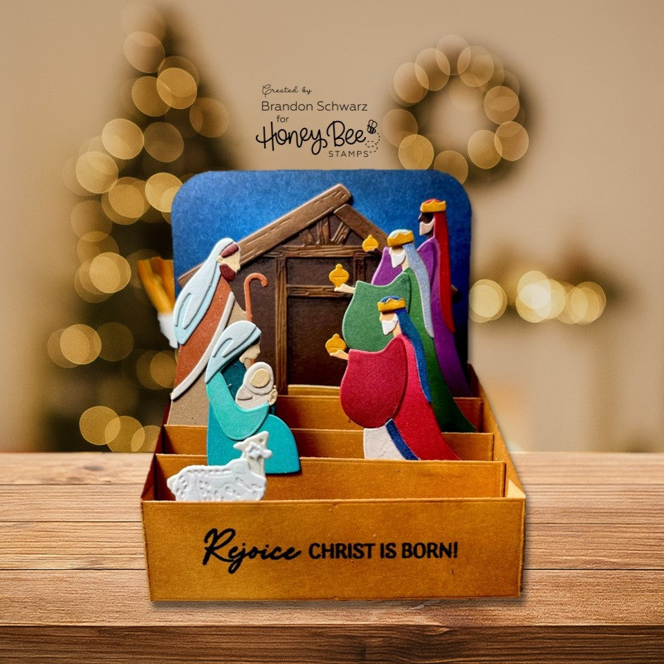 Honey Bee Christmas Blessings Dies hbds-672 Christ Is Born
