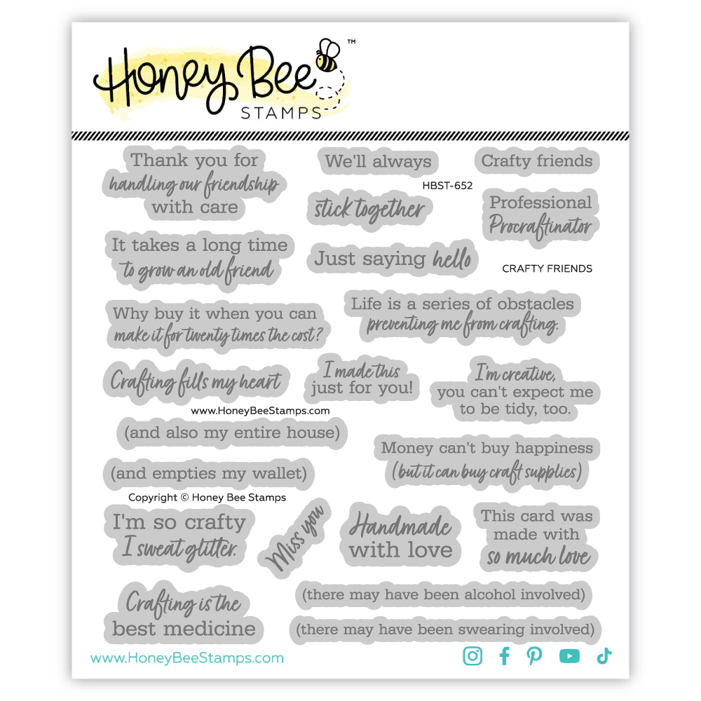 Honey Bee Crafty Friends Clear Stamps hbst-652 Product Image