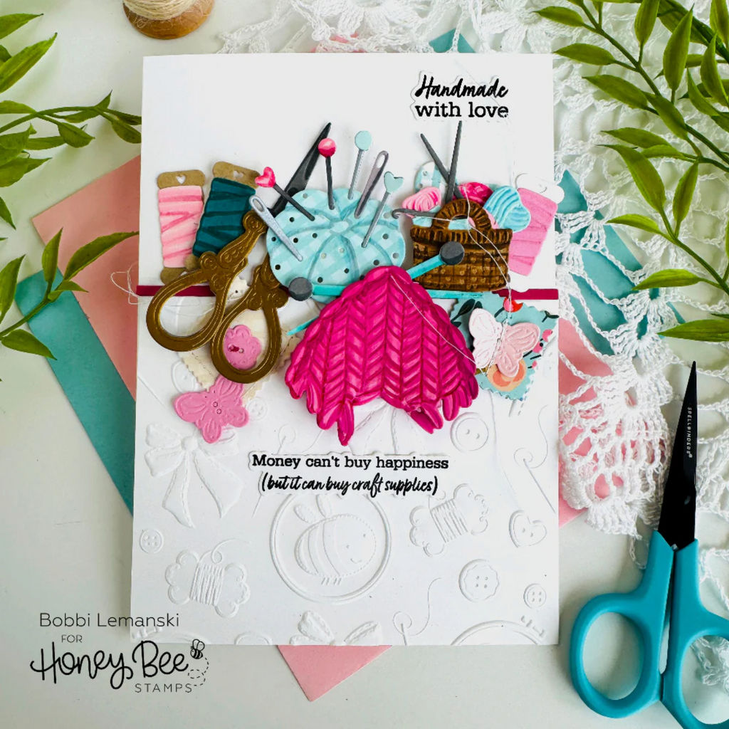 Honey Bee Crafty Friends Dies hbds-652 Bobbi Lemanski Handmade Card