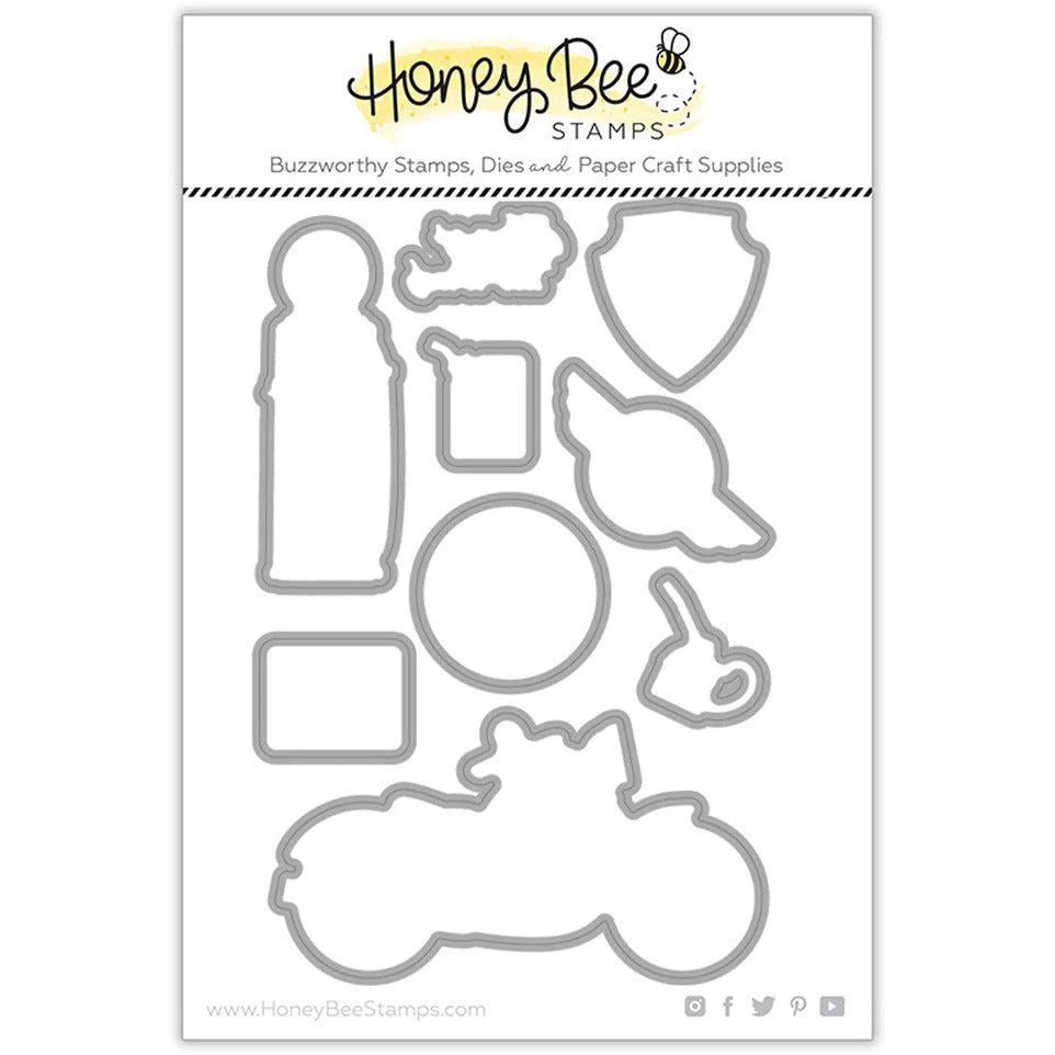 Honey Bee Dad's Garage Clear Stamps And Dies Bundle hbds-495 dies alone in package