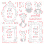 Honey Bee Dapper Decor Cling Stamps And Dies Bundle HBDS-680 Dies Outlined in Red
