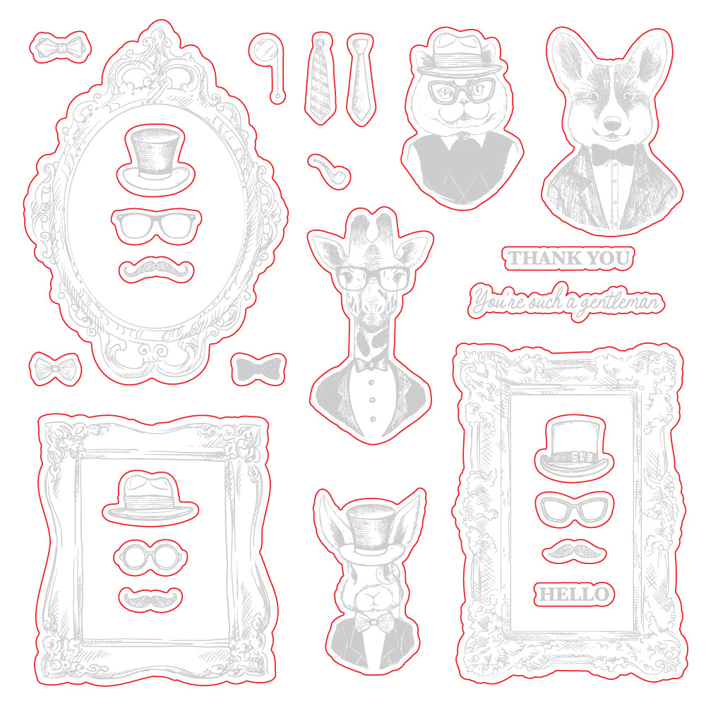Honey Bee Dapper Decor Dies hbds-680 Images Outlined