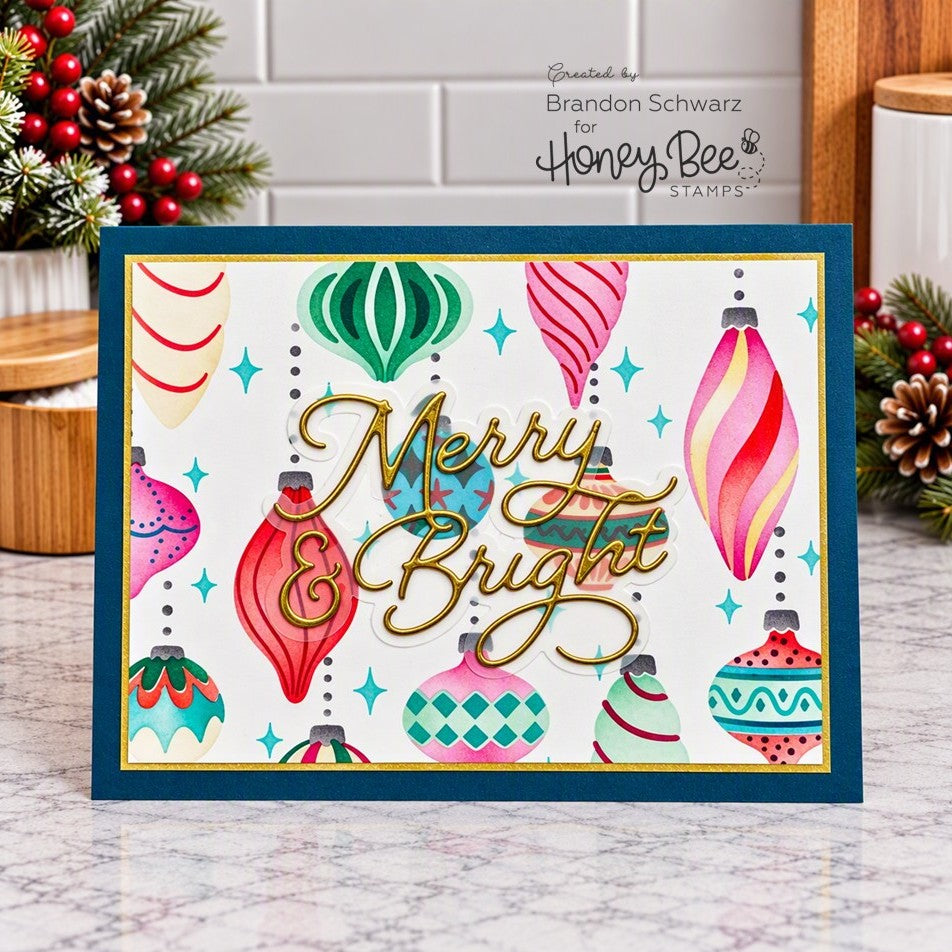 Honey Bee Decked Out Dies hbds-dckdot Merry And Bright Card