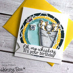 Honey Bee Deckle Edge Circles Dies hbds-dec Cat Birthday Card