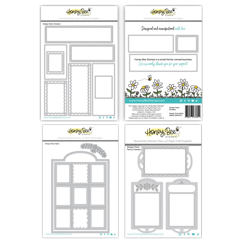 Honey Bee Design Deck Base Dividers And Fancy Frames Dies Bundle