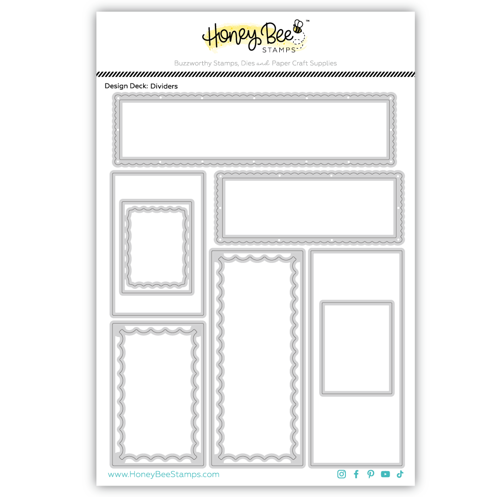 Honey Bee Design Deck Base Dividers And Fancy Frames Dies Bundle Packaging