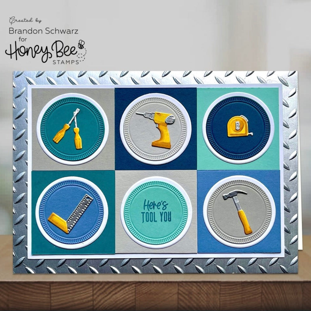 Honey Bee Diamond Plate 3D Embossing Folder hbef-027 Brandon Schwarz Card