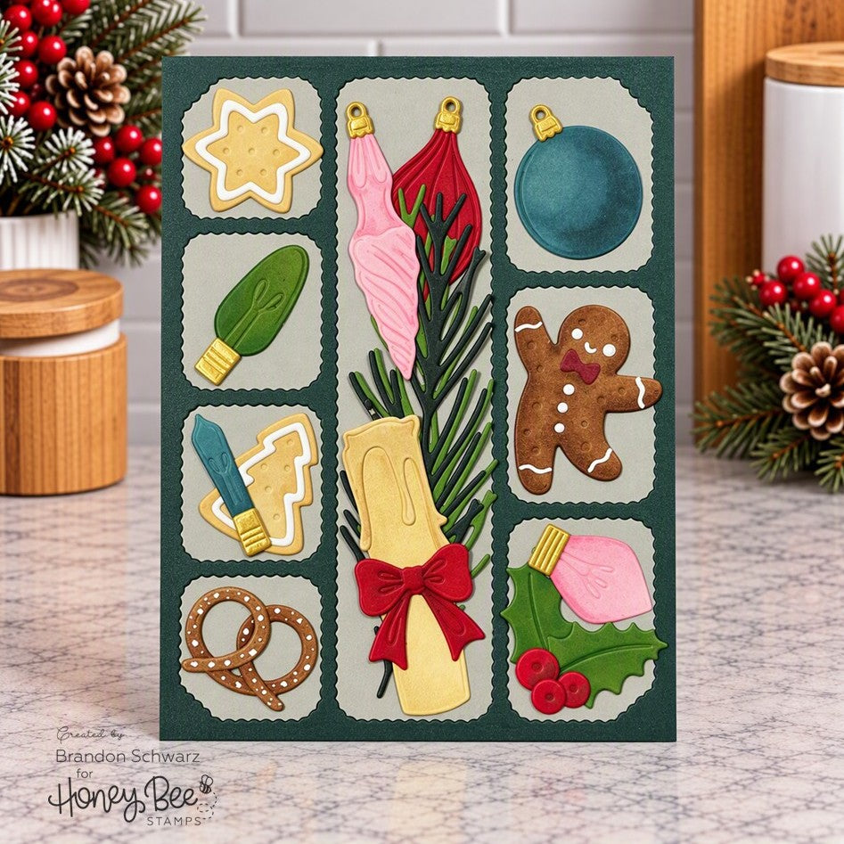 Honey Bee Display Box Holiday Add On Dies hbds-dbholad Christmas Images Card
