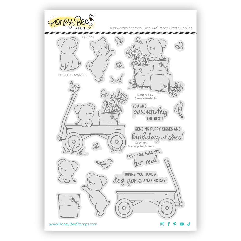 Honey Bee Dog Gone Amazing Clear Stamps hbst-633 Product View